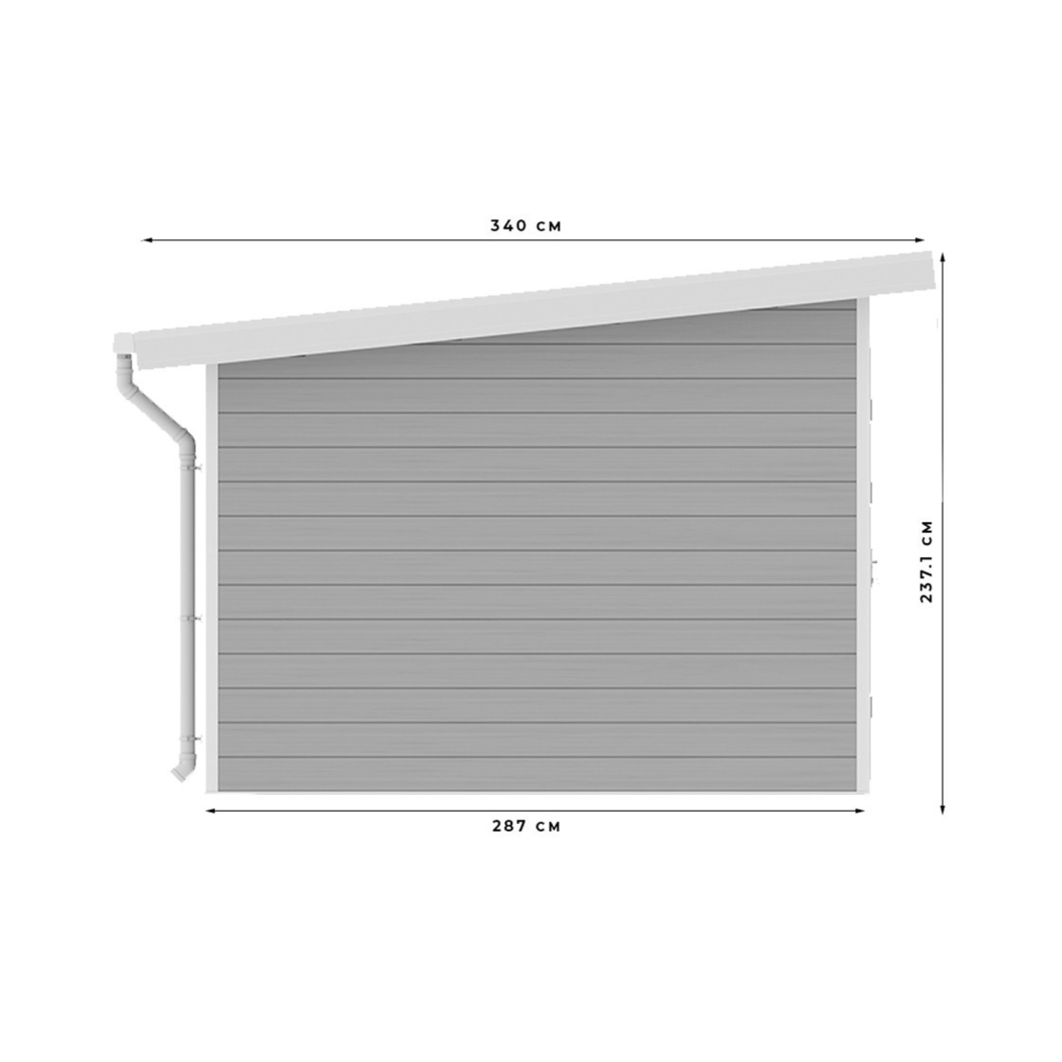 Abri de jardin composite SINTRA – 9 m2 gris clair – Prix usine – DESTOCKAGE – Image 3