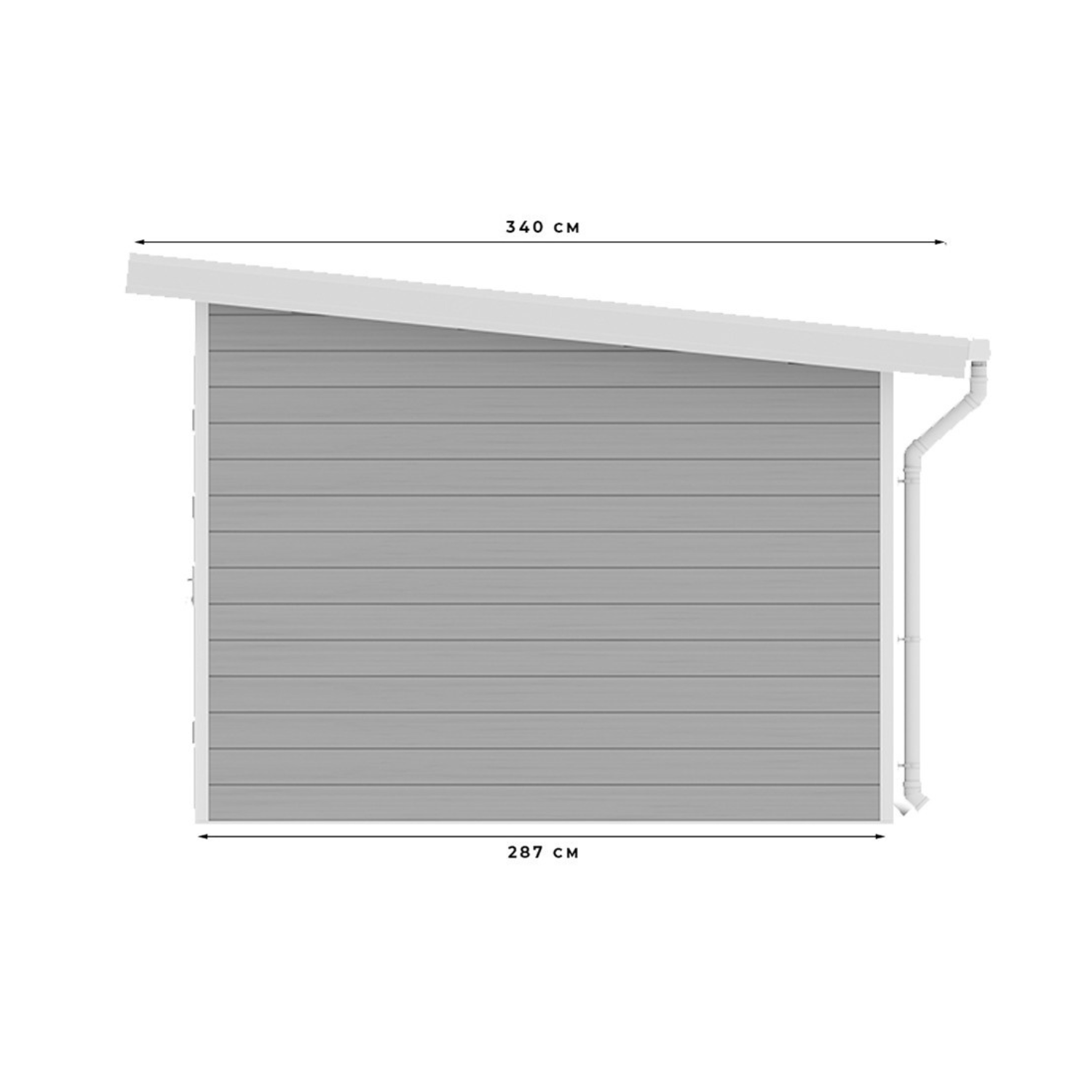 Abri de jardin composite SINTRA – 9 m2 gris clair – Prix usine – DESTOCKAGE – Image 2