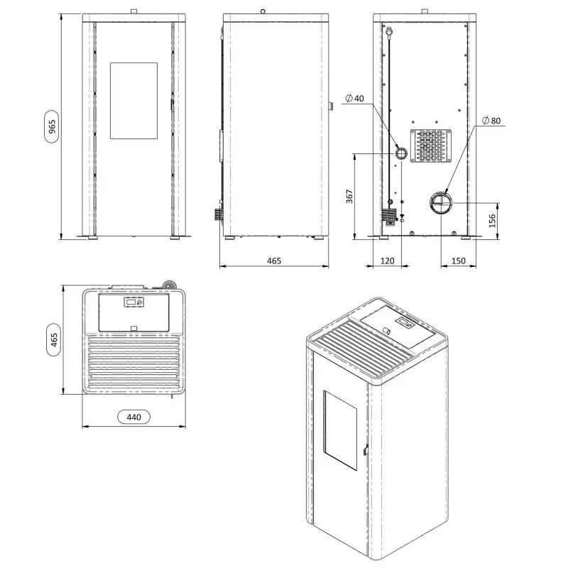 Poêle à granulés étanche Ottimo Silenzio - 9,2 Kw – Image 5